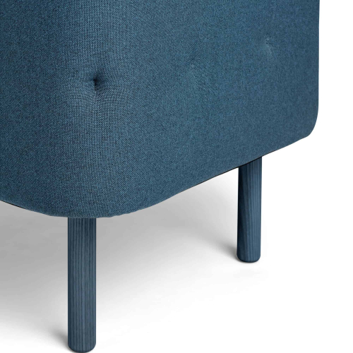 Poppin QT - Privacy Lounge Chair, Color Dark Blue, Upholstered Seat, Back and Walls, Solid Ash Frame | Business Spaces-4