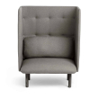Poppin QT - Privacy Lounge Chair, Color Dark Blue, Upholstered Seat, Back and Walls, Solid Ash Frame | Commercial Spaces-1