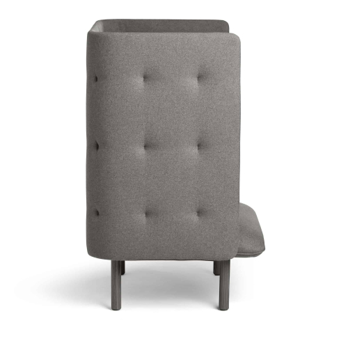 Poppin QT - Privacy Lounge Chair, Color Dark Blue, Upholstered Seat, Back and Walls, Solid Ash Frame | Commercial Spaces-2