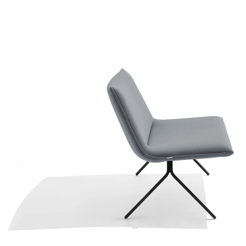 Poppin Meredith - Lounge Chair, Color Dark Gray Velvet with Black Frame, Upholstered Seat | Office & Home-1