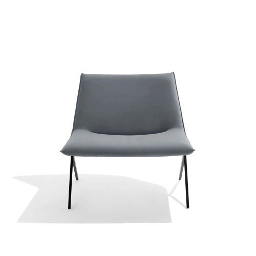 Poppin Meredith - Lounge Chair, Color Dark Gray Velvet with Black Frame, Upholstered Seat | Office & Home