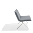 Poppin Meredith - Lounge Chair, Color Dark Gray Velvet with Nickel Frame, Upholstered Seat | Lounges-1