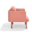 Poppin QT - Low Lounge Chair, Color Blush, Upholstered Seat, Back and Armrests, Solid Ash Frame | Reception Spaces-3