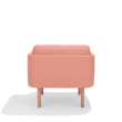 Poppin QT - Low Lounge Chair, Color Blush, Upholstered Seat, Back and Armrests, Solid Ash Frame | Reception Spaces-4