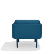 Poppin QT - Low Lounge Chair, Color Dark Blue, Upholstered Seat, Back and Armrests, Solid Ash Frame | Relaxed Comfort-4