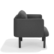 Poppin QT - Low Lounge Chair, Color Dark Gray, Upholstered Seat, Back and Armrests, Solid Ash Frame | Office & Home-3