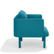 Poppin QT - Low Lounge Chair, Color Teal, Upholstered Seat, Back and Armrests, Solid Ash Frame | Waiting Areas-3