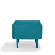 Poppin QT - Low Lounge Chair, Color Teal, Upholstered Seat, Back and Armrests, Solid Ash Frame | Waiting Areas-4