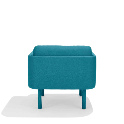 Poppin QT - Low Lounge Chair, Color Teal, Upholstered Seat, Back and Armrests, Solid Ash Frame | Waiting Areas-4