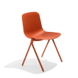 Poppin Key - Side Chair, Set of 2, Color Orange, Molded Seat, Powder-coated steel rod frame on glides | Conference Areas-1