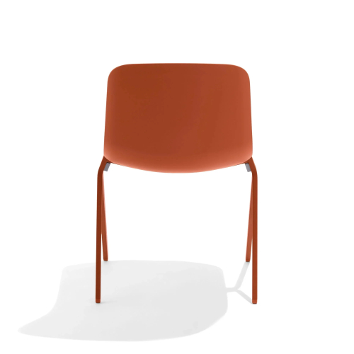Poppin Key - Side Chair, Set of 2, Color Orange, Molded Seat, Powder-coated steel rod frame on glides | Conference Areas-3