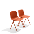 Poppin Key - Side Chair, Set of 2, Color Orange, Molded Seat, Powder-coated steel rod frame on glides | Conference Areas-4