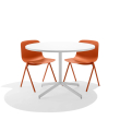 Poppin Key - Side Chair, Set of 2, Color Orange, Molded Seat, Powder-coated steel rod frame on glides | Conference Areas-5