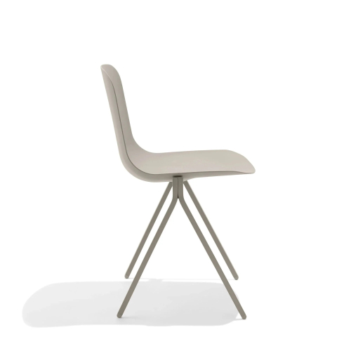 Poppin Key - Side Chair, Set of 2, Color Grey, Molded Seat, Powder-coated steel rod frame on glides | Corporate Spaces-2
