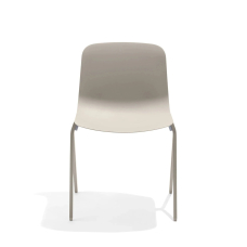 Poppin Key - Side Chair, Set of 2, Color Grey, Molded Seat, Powder-coated steel rod frame on glides | Corporate Spaces
