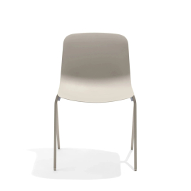 Poppin Key - Side Chair, Set of 2, Color Grey, Molded Seat, Powder-coated steel rod frame on glides | Corporate Spaces