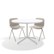 Poppin Key - Side Chair, Set of 2, Color Grey, Molded Seat, Powder-coated steel rod frame on glides | Corporate Spaces-5