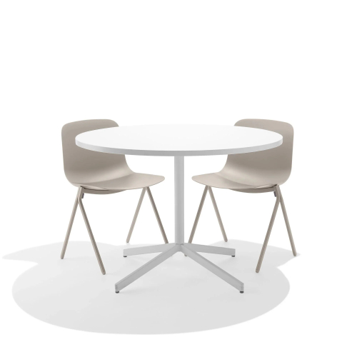 Poppin Key - Side Chair, Set of 2, Color Grey, Molded Seat, Powder-coated steel rod frame on glides | Corporate Spaces-5