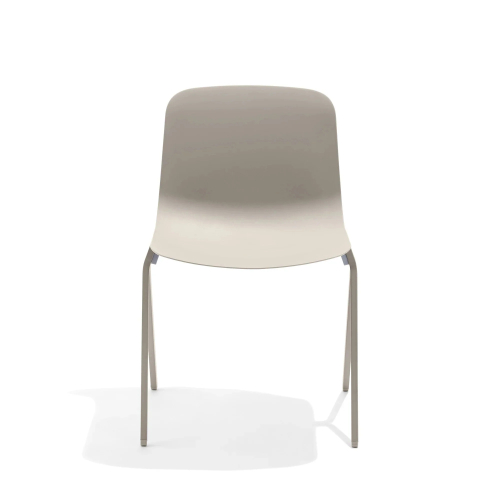 Poppin Key - Side Chair, Set of 2, Color Grey, Molded Seat, Powder-coated steel rod frame on glides | Corporate Spaces