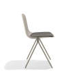 Poppin Key - Side Chair + Brown Seat Pad, Set of 2, Color Warm Grey, Molded Seat, Powder-coated steel rod frame on glides | Office Environments-2