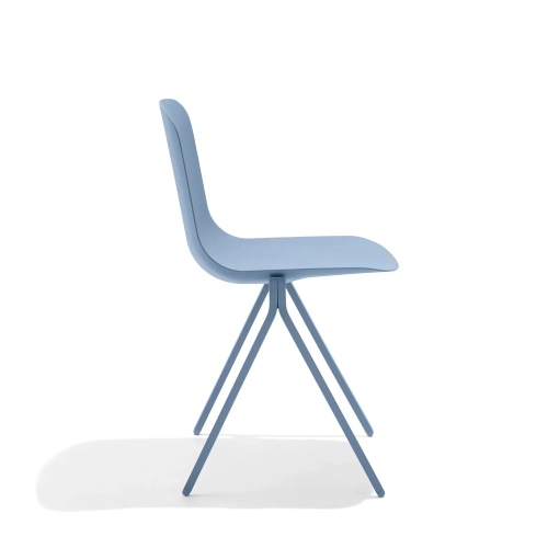 Poppin Key - Side Chair, Set of 2, Color Blue, Molded Seat, Powder-coated steel rod frame on glides | Executive Offices-2