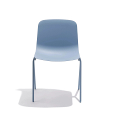 Poppin Key - Side Chair, Set of 2, Color Blue, Molded Seat, Powder-coated steel rod frame on glides | Executive Offices