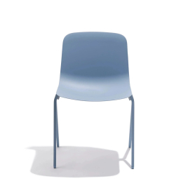 Poppin Key - Side Chair, Set of 2, Color Blue, Molded Seat, Powder-coated steel rod frame on glides | Executive Offices