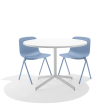 Poppin Key - Side Chair, Set of 2, Color Blue, Molded Seat, Powder-coated steel rod frame on glides | Executive Offices-5