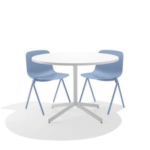 Poppin Key - Side Chair, Set of 2, Color Blue, Molded Seat, Powder-coated steel rod frame on glides | Executive Offices-5
