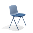 Poppin Key - Side Chair + Blue Seat Pad, Set of 2, Color Blue, Molded Seat, Powder-coated steel rod frame on glides | Corporate Use-1