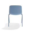 Poppin Key - Side Chair + Blue Seat Pad, Set of 2, Color Blue, Molded Seat, Powder-coated steel rod frame on glides | Corporate Use-3