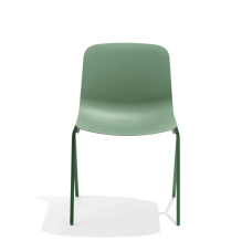 Poppin Key - Side Chair, Set of 2, Color Green, Molded Seat, Powder-coated steel rod frame on glides | Business Centers