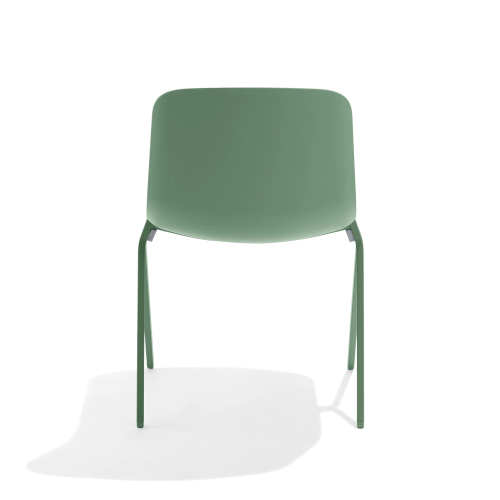 Poppin Key - Side Chair, Set of 2, Color Green, Molded Seat, Powder-coated steel rod frame on glides | Business Centers-3
