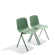 Poppin Key - Side Chair, Set of 2, Color Green, Molded Seat, Powder-coated steel rod frame on glides | Business Centers-4
