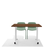 Poppin Key - Side Chair, Set of 2, Color Green, Molded Seat, Powder-coated steel rod frame on glides | Business Centers-5