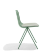 Poppin Key - Side Chair + Light Green Seat Pad, Set of 2, Color Green, Molded Seat, Powder-coated steel rod frame on glides | Office Spaces-2