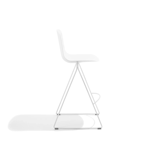 Poppin Key - Stool, Set of 2 Color White, Molded Seat, Powder-coated steel rod frame on glides | Business Spaces-2