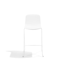 Poppin Key - Stool, Set of 2 Color White, Molded Seat, Powder-coated steel rod frame on glides | Business Spaces