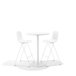 Poppin Key - Stool, Set of 2 Color White, Molded Seat, Powder-coated steel rod frame on glides | Business Spaces-4