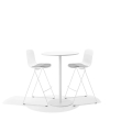 Poppin Key - Stool + Grey Upholstered Seat Pad, Set of 2, Color White, Powder-coated steel rod frame on glides | Home & Office-4