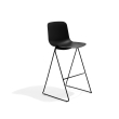 Poppin Key - Stool, Set of 2 Color Black, Molded Seat, Powder-coated steel rod frame on glides | Offices-1