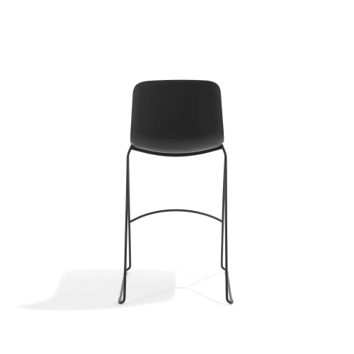 Poppin Key - Stool, Set of 2 Color Black, Molded Seat, Powder-coated steel rod frame on glides | Offices-3