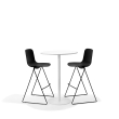 Poppin Key - Stool, Set of 2 Color Black, Molded Seat, Powder-coated steel rod frame on glides | Offices-4