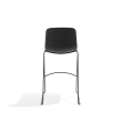 Poppin Key - Stool + Black Upholstered Seat Pad, Set of 2, Color Black, Powder-coated steel rod frame on glides | Waiting Areas-3