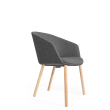 Poppin Pitch - Side Chair, Color Grey, Upholstered Seat and Backrest, Solid Ash legs with natural finish | Offices & Boardrooms-1