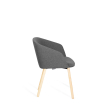 Poppin Pitch - Side Chair, Color Grey, Upholstered Seat and Backrest, Solid Ash legs with natural finish | Offices & Boardrooms-2