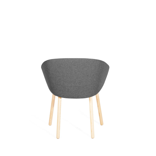 Poppin Pitch - Side Chair, Color Grey, Upholstered Seat and Backrest, Solid Ash legs with natural finish | Offices & Boardrooms-3