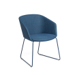 Poppin Pitch - Sled Chair, Color Dark Blue, Upholstered Seat and Backrest, Sled Base | Office & Home-1