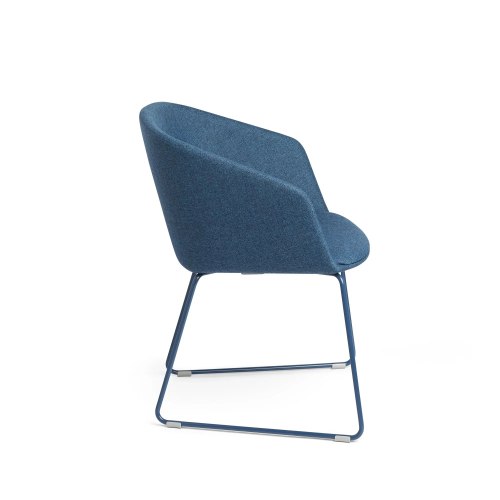 Poppin Pitch - Sled Chair, Color Dark Blue, Upholstered Seat and Backrest, Sled Base | Office & Home-2