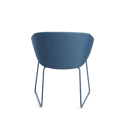 Poppin Pitch - Sled Chair, Color Dark Blue, Upholstered Seat and Backrest, Sled Base | Office & Home-3